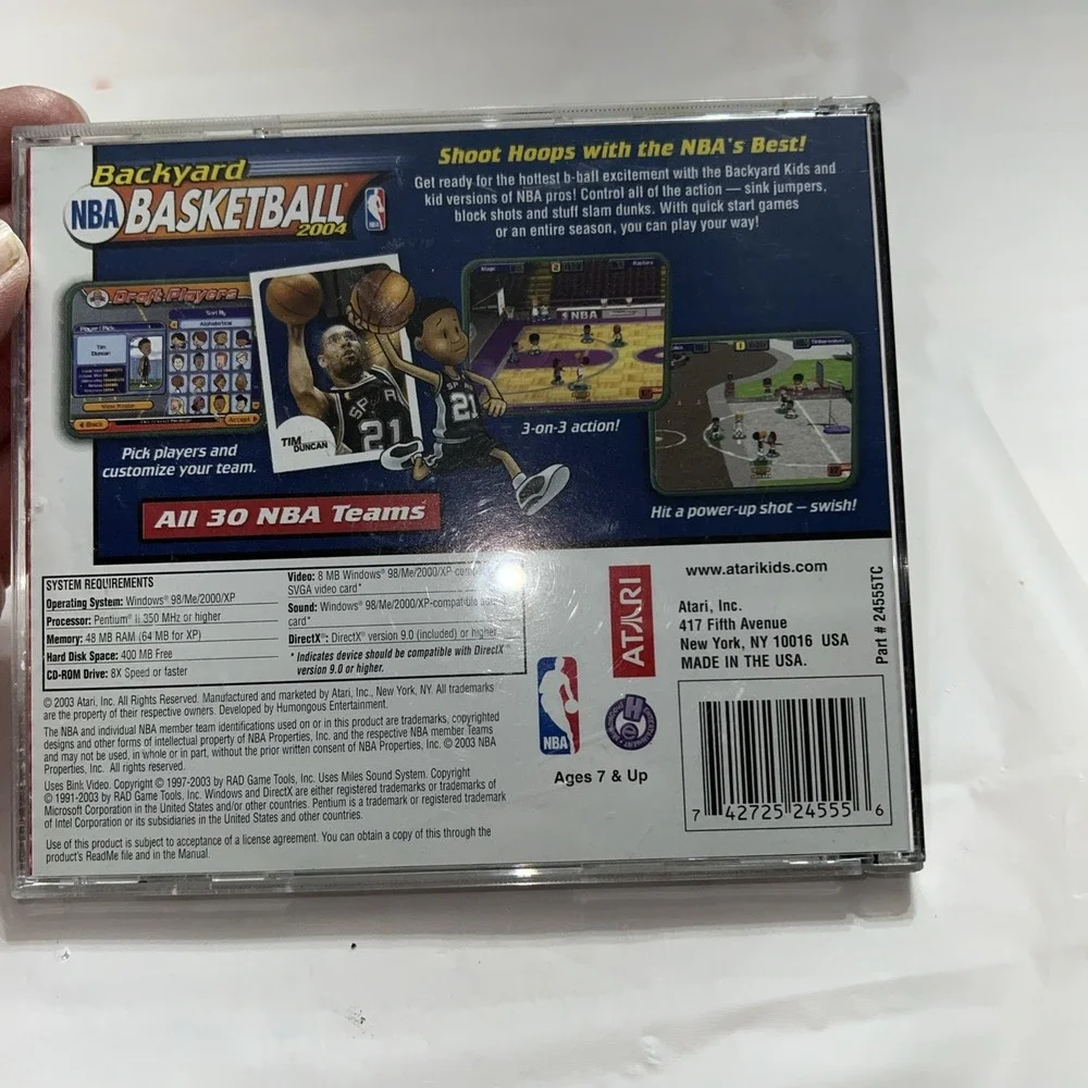 Backyard Basketball PC NBA 2004 Atari Windows Computer Game Vintage